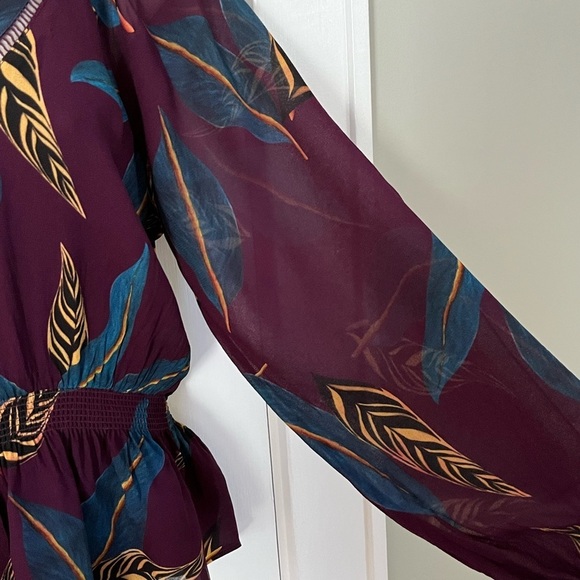 Anthropologie Farm Rio Jennifer Blouse Top Boho   Feminine Size Medium Purple - Picture 6 of 16